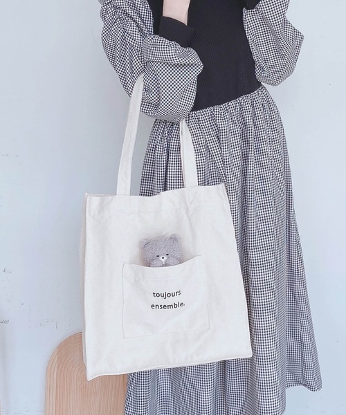 AS KNOW AS plus（アズノゥアズプラス）の「●ずっと一緒トートバッグ（トートバッグ・レディース・ホワイト系その他/グレー系その他/ブラウン系その他/ベージュ系その他/ベージュ系その他2・FREE）」の7枚目の写真