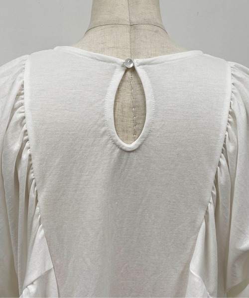 PICCIN（ピッチン）の「袖ボリュームカットチュニック（Tシャツ/カットソー・レディース・ブラック/オフホワイト/ピンク・M/L）」の9枚目の写真