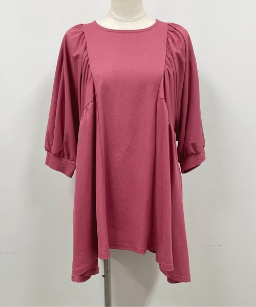 PICCIN（ピッチン）の「袖ボリュームカットチュニック（Tシャツ/カットソー・レディース・ブラック/オフホワイト/ピンク・M/L）」の12枚目の写真