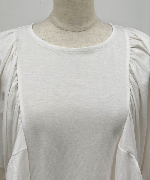 PICCIN（ピッチン）の「袖ボリュームカットチュニック（Tシャツ/カットソー・レディース・ブラック/オフホワイト/ピンク・M/L）」の10枚目の写真