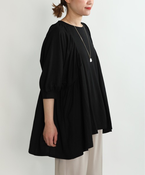 PICCIN（ピッチン）の「袖ボリュームカットチュニック（Tシャツ/カットソー・レディース・ブラック/オフホワイト/ピンク・M/L）」の17枚目の写真