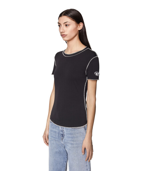 DIESEL(ディーゼル)の「レディース トップス Tシャツ クルーネック 半袖(Tシャツ/カットソー・レディース・アイボリー/ブラック・LARGE/SMALL/MEDIUM/X-LARGE)」の19枚目の写真