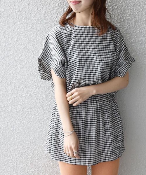 SHIPS any（シップス エニィ）の「SHIPS any:〈ウォッシャブル〉シャーリング ライク ペプラム TEE◇（Tシャツ/カットソー・レディース・ブラック/その他・ONE SIZE）」の11枚目の写真