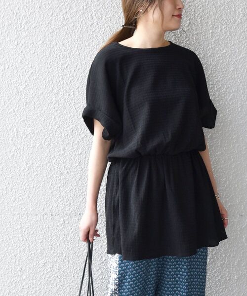 SHIPS any（シップス エニィ）の「SHIPS any:〈ウォッシャブル〉シャーリング ライク ペプラム TEE◇（Tシャツ/カットソー・レディース・ブラック/その他・ONE SIZE）」の17枚目の写真