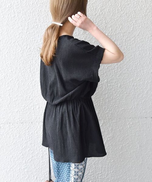 SHIPS any(シップス エニィ)の「SHIPS any:〈ウォッシャブル〉シャーリング ライク ペプラム TEE◇(Tシャツ/カットソー・レディース・ブラック/その他・ONE SIZE)」の18枚目の写真