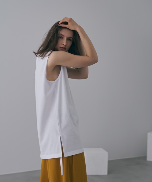 タンクトップ ARGUE YAK COTTON LONG TANKTOP shiki tokyo（シキトウキョウ）の「Sidecode Layered Long Tanktop