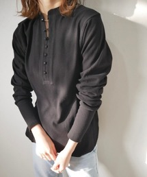 フロントボタンリブトップス