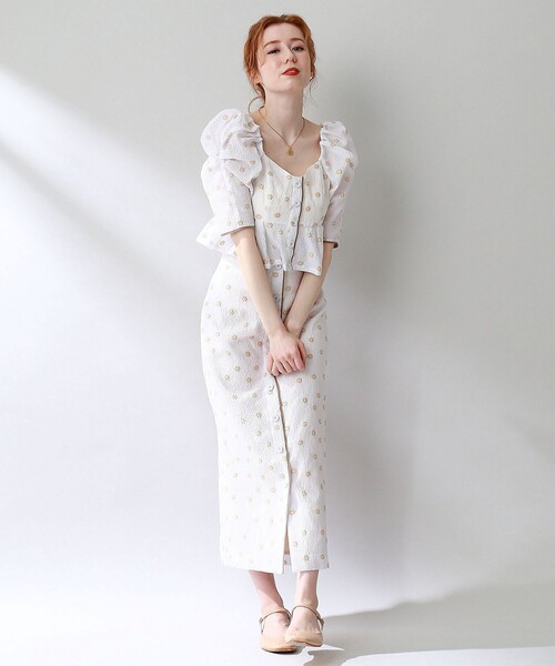 ME COUTURE（ミークチュール）の「フルールジャカードタイトスカート 