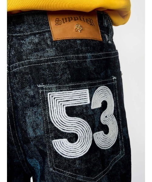 SUPPLIER(サプライヤー)の「【SUPPLIER/サプライヤー】PLAYBOY HUGE LOGO WASHED DENIM/ウォッシュド加工 サイド ロゴ デニム パンツ プレイボーイ コラボ(デニムパンツ・メンズ・ブラック・M/L)」の12枚目の写真