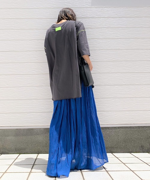 Q(キュー)の「ナチュラルワッシャースカート(スカート・レディース・ピンク/ブルー・MEDIUM)」の6枚目の写真