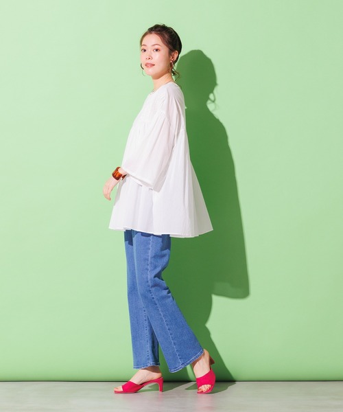 lil nina(リルニーナ)の「<MADE IN INDIA>エアリー シフリーブラウス(シャツ/ブラウス・レディース・ラベンダー/ミント/ブラック/オフホワイト・FREE)」の5枚目の写真