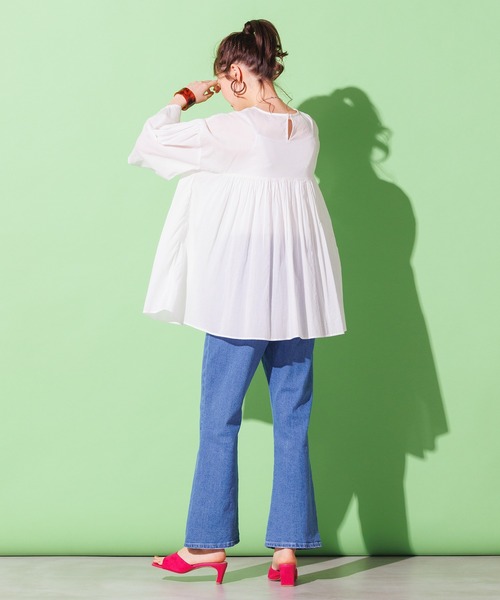 lil nina(リルニーナ)の「<MADE IN INDIA>エアリー シフリーブラウス(シャツ/ブラウス・レディース・ラベンダー/ミント/ブラック/オフホワイト・FREE)」の6枚目の写真