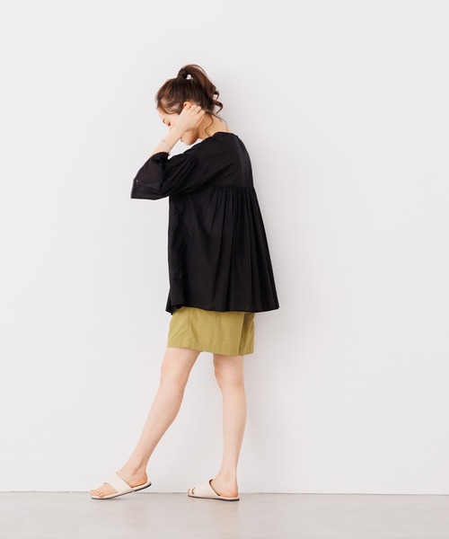 lil nina(リルニーナ)の「<MADE IN INDIA>エアリー シフリーブラウス(シャツ/ブラウス・レディース・ラベンダー/ミント/ブラック/オフホワイト・FREE)」の7枚目の写真