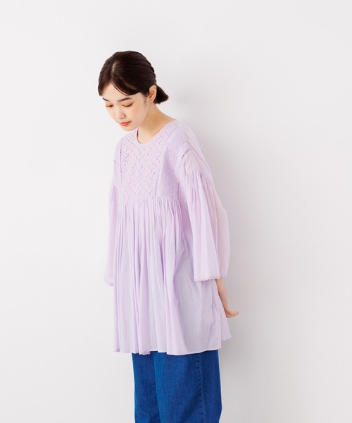 lil nina(リルニーナ)の「<MADE IN INDIA>エアリー シフリーブラウス(シャツ/ブラウス・レディース・ラベンダー/ミント/ブラック/オフホワイト・FREE)」の11枚目の写真