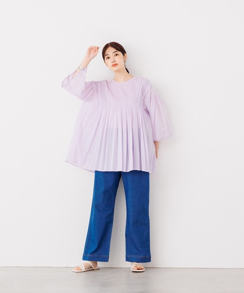 lil nina(リルニーナ)の「<MADE IN INDIA>エアリー シフリーブラウス(シャツ/ブラウス・レディース・ラベンダー/ミント/ブラック/オフホワイト・FREE)」の15枚目の写真