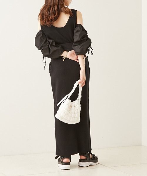 Chico(チコ)の「ナイロンキルティング2wayショルダー(ショルダーバッグ・レディース・ホワイト/ブラック/ミント・FREE)」の10枚目の写真