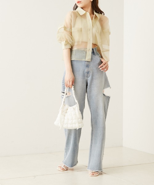 Chico(チコ)の「ナイロンキルティング2wayショルダー(ショルダーバッグ・レディース・ホワイト/ブラック/ミント・FREE)」の15枚目の写真