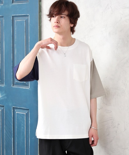 ARCADE(アーケード)の「吸水速乾 接触冷感 ドライTシャツ 半袖 ビッグシルエット ヘビーウェイト コットンUSA NEOSARTIC(Tシャツ/カットソー・メンズ・ブラック/ホワイト系2/グレイッシュベージュ/モーブ系2/ネイビー/ブルー系2/ブラック系2/ブルー/ライトグリーン/モーブ系/オフホワイト/ベージュ/グリーン/杢グレー/ダークオレンジ/サックスブルー・M/LL/L)」の3枚目の写真