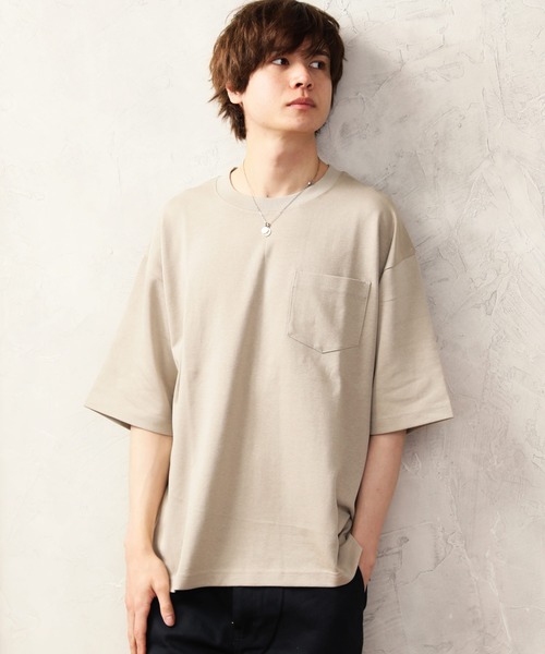 ARCADE(アーケード)の「吸水速乾 接触冷感 ドライTシャツ 半袖 ビッグシルエット ヘビーウェイト コットンUSA NEOSARTIC(Tシャツ/カットソー・メンズ・ブラック/ホワイト系2/グレイッシュベージュ/モーブ系2/ネイビー/ブルー系2/ブラック系2/ブルー/ライトグリーン/モーブ系/オフホワイト/ベージュ/グリーン/杢グレー/ダークオレンジ/サックスブルー・M/LL/L)」の7枚目の写真