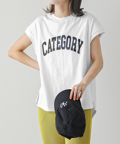 SUGAR BISKET（シュガービスケット）の「フレンチスリーブロゴTシャツ（Tシャツ/カットソー・レディース・ホワイト/ピンク/ブルー/ブラック・フリー）」の2枚目の写真
