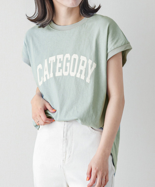 SUGAR BISKET（シュガービスケット）の「フレンチスリーブロゴTシャツ（Tシャツ/カットソー・レディース・ホワイト/ピンク/ブルー/ブラック・フリー）」の4枚目の写真