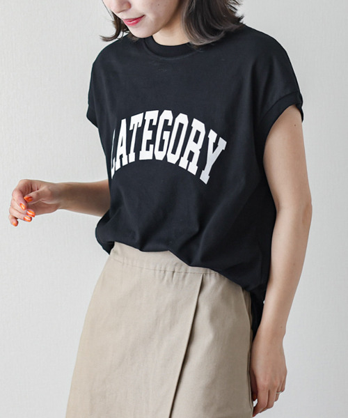 SUGAR BISKET（シュガービスケット）の「フレンチスリーブロゴTシャツ（Tシャツ/カットソー・レディース・ホワイト/ピンク/ブルー/ブラック・フリー）」の3枚目の写真