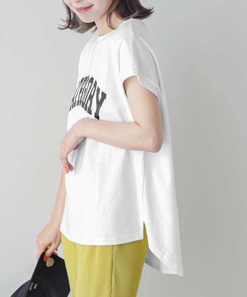 SUGAR BISKET（シュガービスケット）の「フレンチスリーブロゴTシャツ（Tシャツ/カットソー・レディース・ホワイト/ピンク/ブルー/ブラック・フリー）」の21枚目の写真