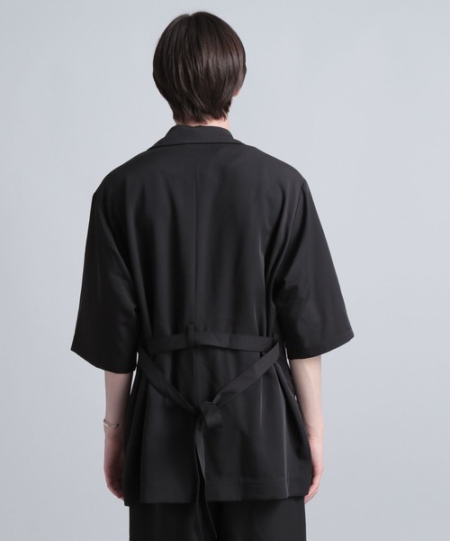 HARE（ハレ）の「【SETUP対応】ベルトテーラードジャケット(HARE)（テーラードジャケット・メンズ・ブラック/グレー・SMALL/MEDIUM）」の4枚目の写真