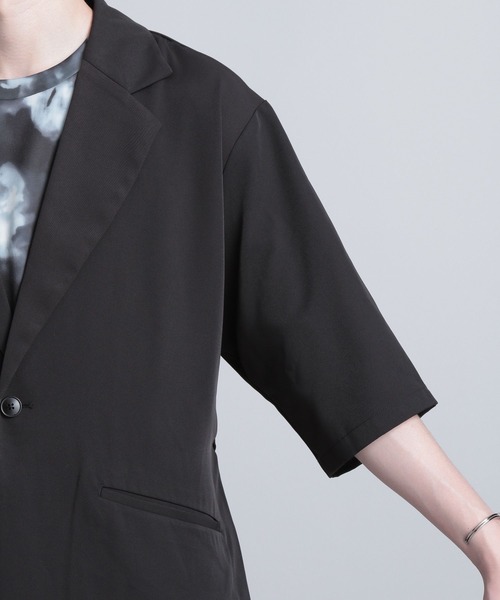 HARE（ハレ）の「【SETUP対応】ベルトテーラードジャケット(HARE)（テーラードジャケット・メンズ・ブラック/グレー・SMALL/MEDIUM）」の7枚目の写真