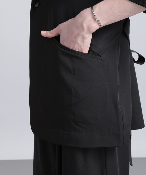 HARE（ハレ）の「【SETUP対応】ベルトテーラードジャケット(HARE)（テーラードジャケット・メンズ・ブラック/グレー・SMALL/MEDIUM）」の8枚目の写真