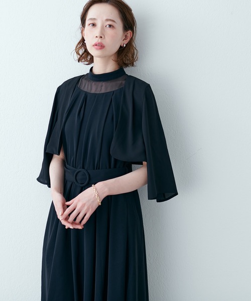 natural couture（ナチュラルクチュール）の「WEB限定サイズ有り/レディーなボレロ付きお上品ドレス（ドレス・レディース・ブラック/ブルー/ミント・LARGE/FREE）」の2枚目の写真