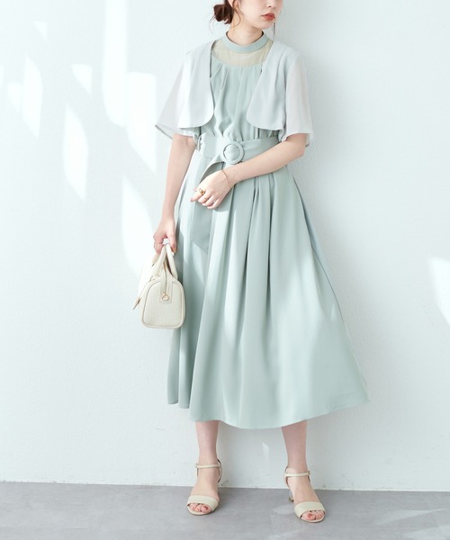 natural couture（ナチュラルクチュール）の「WEB限定サイズ有り/レディーなボレロ付きお上品ドレス（ドレス・レディース・ブラック/ブルー/ミント・LARGE/FREE）」の17枚目の写真