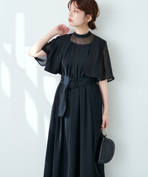 natural couture（ナチュラルクチュール）の「WEB限定サイズ有り/レディーなボレロ付きお上品ドレス（ドレス・レディース・ブラック/ブルー/ミント・LARGE/FREE）」の14枚目の写真