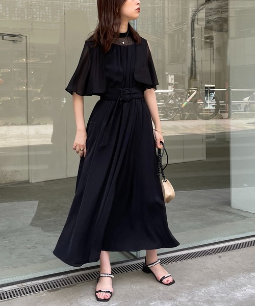 natural couture（ナチュラルクチュール）の「WEB限定サイズ有り/レディーなボレロ付きお上品ドレス（ドレス・レディース・ブラック/ブルー/ミント・LARGE/FREE）」の8枚目の写真