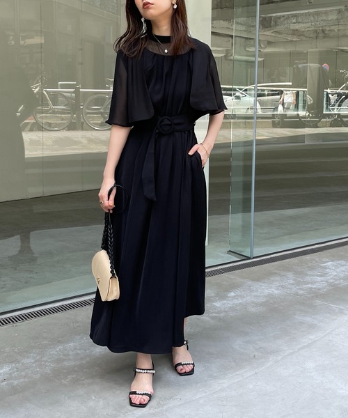 natural couture（ナチュラルクチュール）の「WEB限定サイズ有り/レディーなボレロ付きお上品ドレス（ドレス・レディース・ブラック/ブルー/ミント・LARGE/FREE）」の9枚目の写真