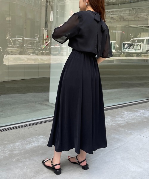 natural couture（ナチュラルクチュール）の「WEB限定サイズ有り/レディーなボレロ付きお上品ドレス（ドレス・レディース・ブラック/ブルー/ミント・LARGE/FREE）」の10枚目の写真