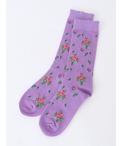 PINK HOUSE（ピンクハウス）の「lsb floral socks（ソックス/靴下・レディース・オフホワイト/ラベンダー/ブラック・フリー）」の12枚目の写真