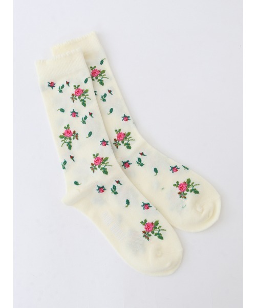 PINK HOUSE（ピンクハウス）の「lsb floral socks（ソックス/靴下・レディース・オフホワイト/ラベンダー/ブラック・フリー）」の10枚目の写真