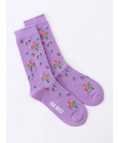 PINK HOUSE（ピンクハウス）の「lsb floral socks（ソックス/靴下・レディース・オフホワイト/ラベンダー/ブラック・フリー）」の16枚目の写真