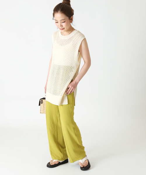 B.C STOCK（ベーセーストック）の「サテンイージーカラーパンツ（その他パンツ・レディース・イエロー/オレンジ/ブルー系その他・FREE）」の7枚目の写真