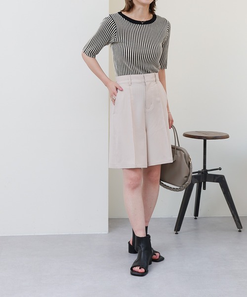 COLONY 2139（コロニートゥーワンスリーナイン）の「セットアップ対応 / TRPUピンタックバミューダパンツ/ハーフパンツ（その他パンツ・レディース・ブラック/アイボリー・FREE）」の10枚目の写真