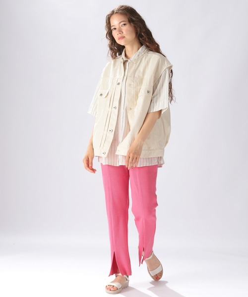 niko and...（ニコアンド）の「コットンリネンハーフスリーブシャツ（シャツ/ブラウス・レディース・ブルー/ホワイト/オフホワイト/オレンジ・LARGE/MEDIUM）」の17枚目の写真