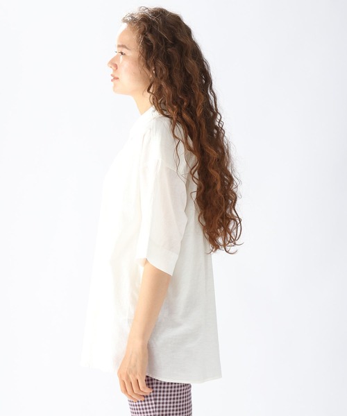 niko and...（ニコアンド）の「コットンリネンハーフスリーブシャツ（シャツ/ブラウス・レディース・ブルー/ホワイト/オフホワイト/オレンジ・LARGE/MEDIUM）」の7枚目の写真