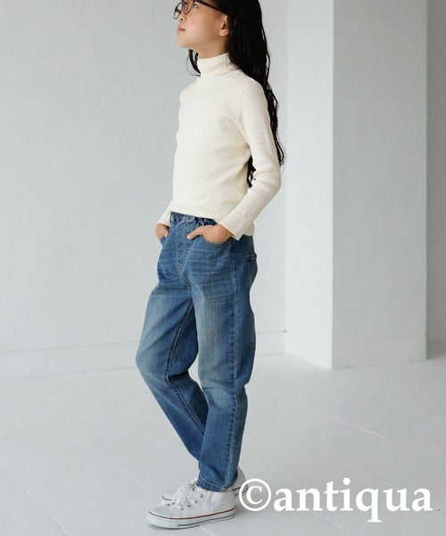 antiqua（アンティカ）の「綿100%細タートルリブニット。（ニット/セーター・キッズ・レッド/ブラック/グリーン/アイボリー・5/6/4）」の9枚目の写真