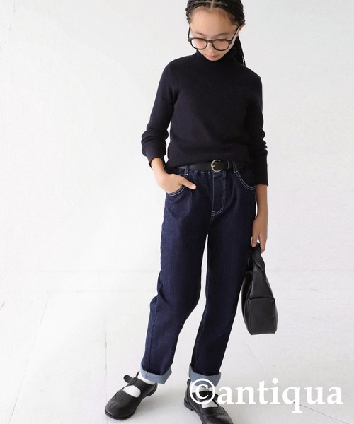 antiqua（アンティカ）の「綿100%細タートルリブニット。（ニット/セーター・キッズ・レッド/ブラック/グリーン/アイボリー・5/6/4）」の11枚目の写真