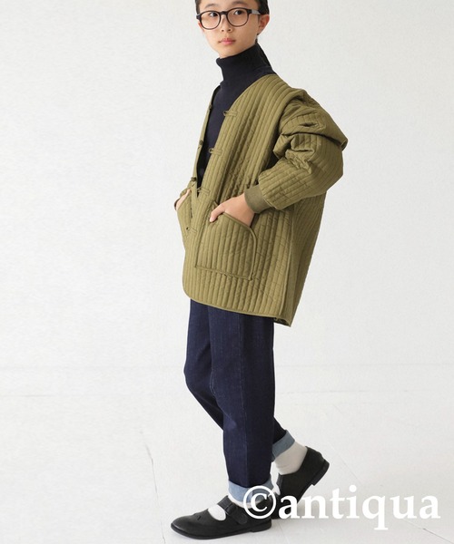 antiqua（アンティカ）の「綿100%細タートルリブニット。（ニット/セーター・キッズ・レッド/ブラック/グリーン/アイボリー・5/6/4）」の14枚目の写真