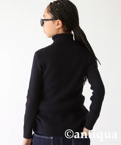 antiqua（アンティカ）の「綿100%細タートルリブニット。（ニット/セーター・キッズ・レッド/ブラック/グリーン/アイボリー・5/6/4）」の13枚目の写真