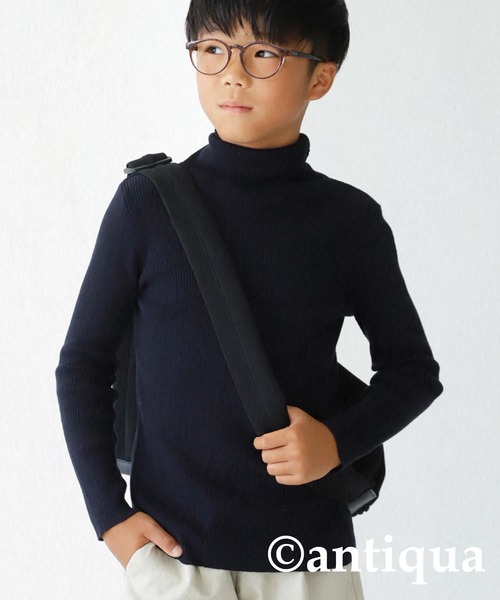 antiqua（アンティカ）の「綿100%細タートルリブニット。（ニット/セーター・キッズ・レッド/ブラック/グリーン/アイボリー・5/6/4）」の18枚目の写真