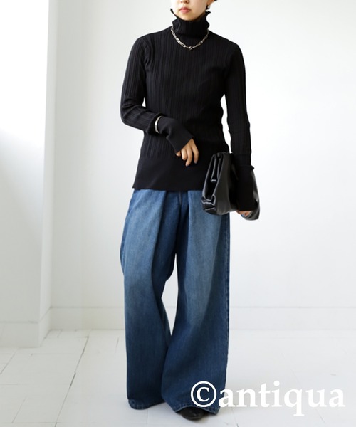 antiqua（アンティカ）の「綿100%細タートルリブニット。（ニット/セーター・キッズ・レッド/ブラック/グリーン/アイボリー・5/6/4）」の15枚目の写真