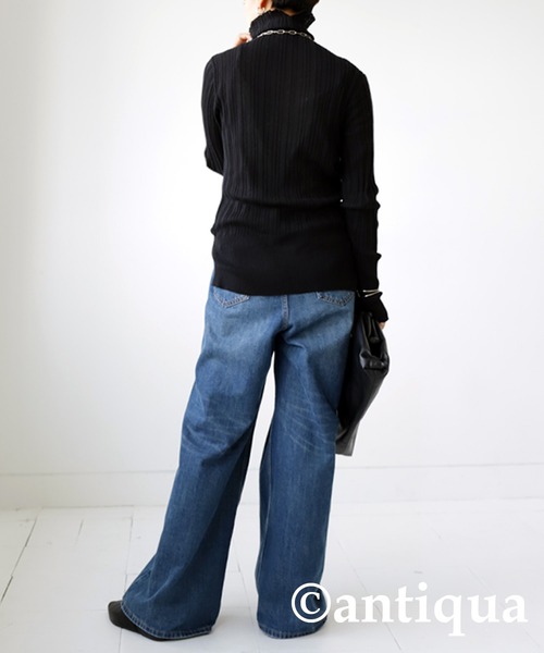 antiqua（アンティカ）の「綿100%細タートルリブニット。（ニット/セーター・キッズ・レッド/ブラック/グリーン/アイボリー・5/6/4）」の16枚目の写真